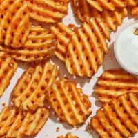 Waffle Fries Platter · Seasoned waffle fries served with house-made ranch for dipping.