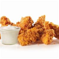 5 Piece Hand Breaded Chicken Tenders · Premium, all-white meat chicken, hand dipped in buttermilk, lightly breaded and fried to a g...
