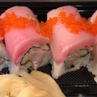 Double Hamachi Roll · Yellowtail, Cucumber with Yellowtail & Tobiko on Top