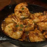 Gambas Al Ajillo · Gluten free. White shrimp sautéed with garlic and adobo.