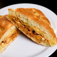 Buffalo Chicken Panini Sandwich · Our Seasoned Chicken (marinated & savory), BUFFALO sauce, Chipotle Mayo, PepperJack Cheese o...