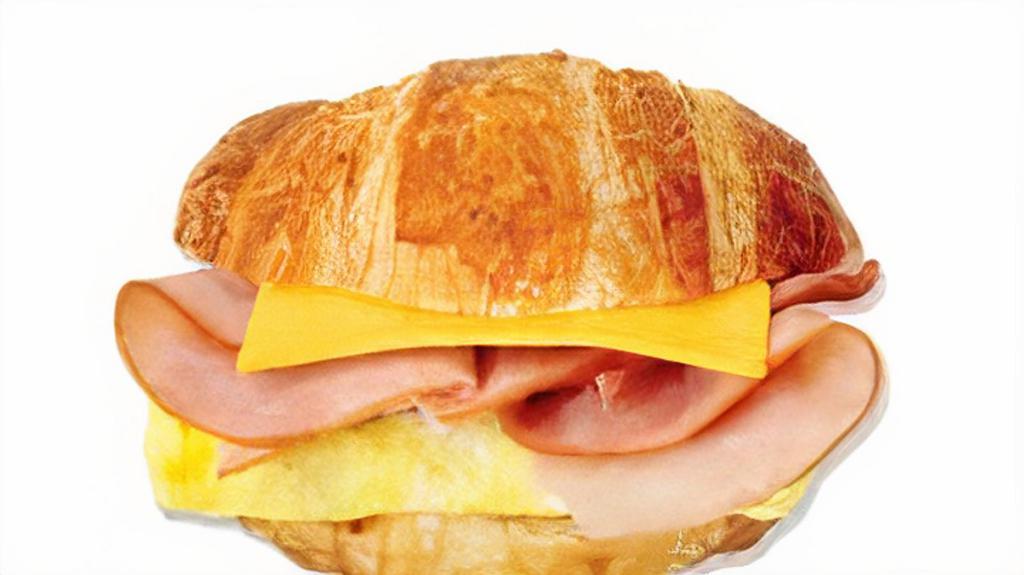 81. Ham, Egg & Cheese · Choice of bread: baguette, croissant.