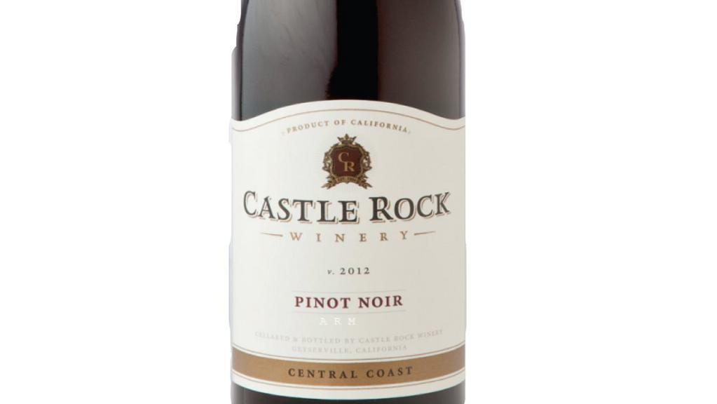 Castle Rock Pinot Noir BTL · 14.50% ABV | This Pinot Noir is elegant and medium-bodied, offering aromas of cherry, tea and herbal spice. On the palate, the wine gives flavors of black cherry, plum and spice. It is smooth with a silky texture and mild tannins.
