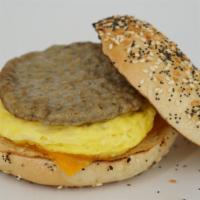 18. Western Omelet · Egg, cheddar cheese, sausage patty, salt, and pepper.
