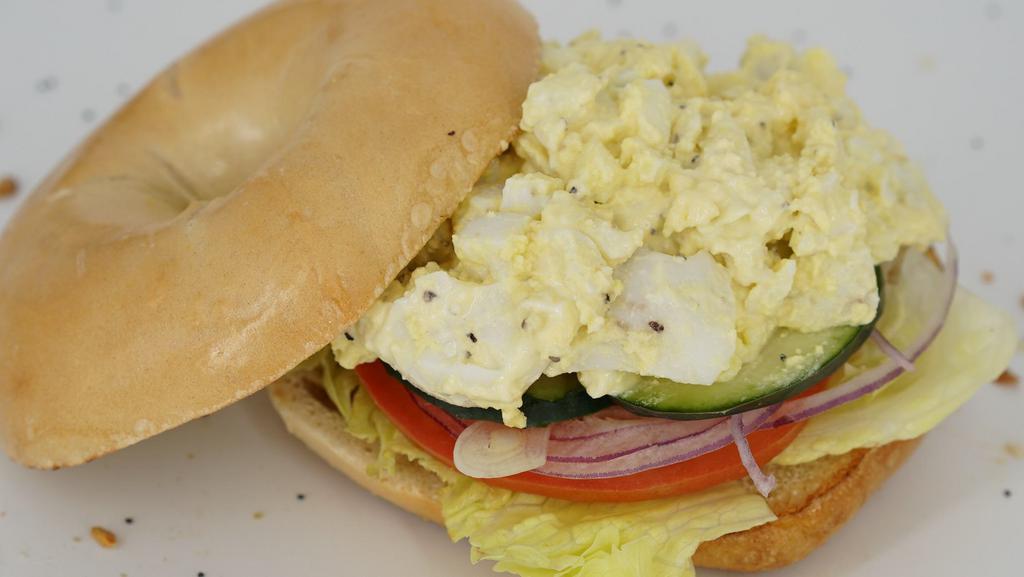 Egg Salad · Boiled eggs with mustard, mayo, salt and pepper.
