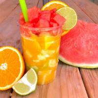 Escamocha · Mixed fruit with orange juice