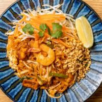 Pad Thai · Chantaboon rice noodle, tofu, house made tamarind sauce, egg, green onion, bean sprout, crus...