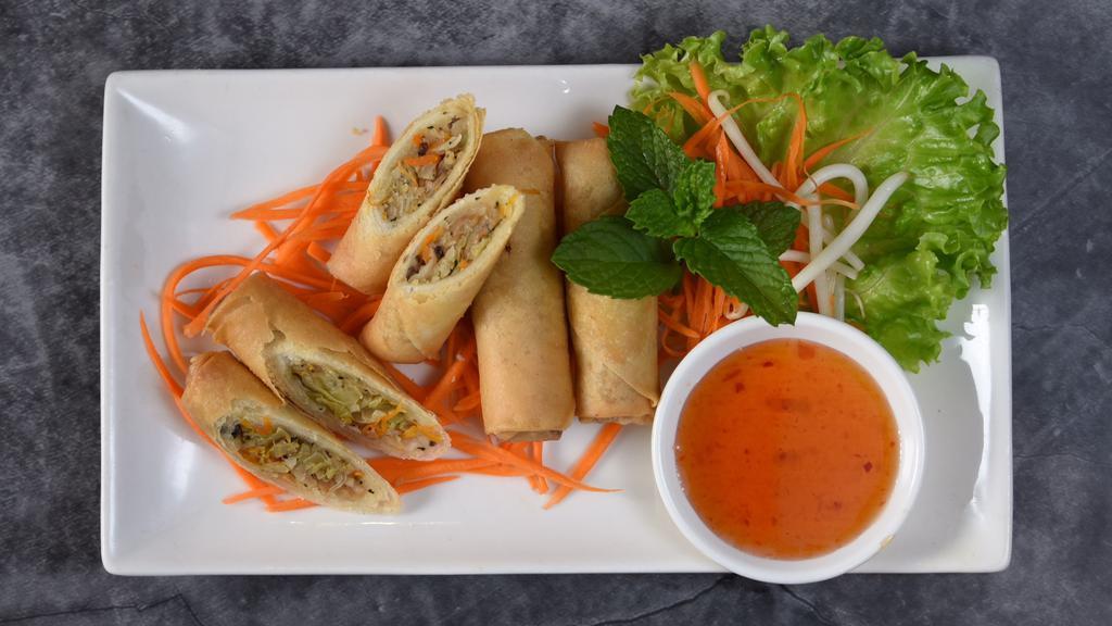 Fried Vegetable Egg Rolls · fried rolls, cabbage, carrot, taro, shiitake mushroom, clear noodle, house made sweet & sour sauce.