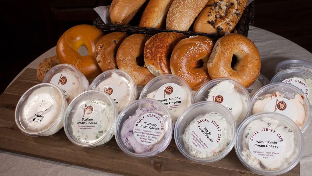 Bagel w/Flavored Cream Cheese · Fresh bagel of your choice with flavored cream cheese