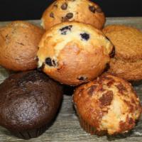 Muffin · Chocolate, Double Chocolate, Zucchini, and Blueberry