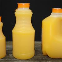 8oz bottle  of  O.J · 100% fresh squeezed orange juice