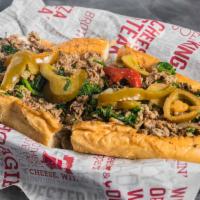 Philly Joe's (Half) · Includes Spinach and Mushrooms. Choice of hot peppers, sweet peppers and/or onions