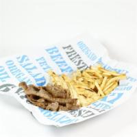 Kids Plate · Your choice of meat or falafel with fries and pita bread.