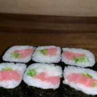 Tekka Maki · Bluefin tuna, scallion, avocado, sesame.