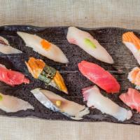 Nigiri (12 Pieces) · Chef's choice different varieties of sushi nigiri.