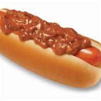 Chili Dog · A delicious hot dog in a fresh, steamed bun topped with Wienerschnitzel's secret recipe Chil...