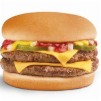 Double Cheeseburger · Two juicy 100% USDA all-beef hamburger patties grilled to perfection, topped with two slices...