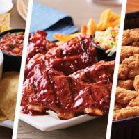 Riblets & Chicken Tenders Combo Family Bundle - Serves 6-8 · Includes: . - Spinach & Artichoke Dip. - Applebee's Riblets w/Honey BBQ. - Chicken Tenders w...
