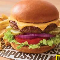New Impossible™ Cheeseburger · A delicious Impossible™ Burger Made From Plants for those who crave meat topped with two sli...