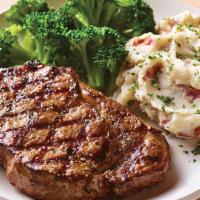 12 Oz. Ribeye* · Rich, tender and juicy.  Our marbled, USDA Select Ribeye Steak* is served hot off the grill....