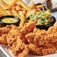Chicken Tenders Platter · Crispy breaded chicken tenders are a grill and bar classic. Served with signature coleslaw a...