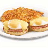 Classic Benny Breakfast  · Toasted English muffin topped with ham, over-medium eggs* and Hollandaise sauce. Served with...