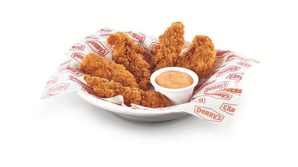 Premium Chicken Tenders · 5 Premium golden-fried chicken tenderloins with choice of dipping sauce.