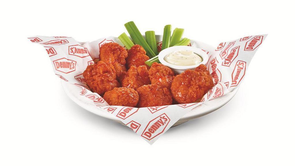  Boneless Chicken Wings · All-white-meat boneless wings, lightly breaded and tossed in BBQ, Buffalo or Nashville Hot sauce. Served with celery and choice of dipping sauce.