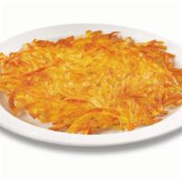 Hash Browns Smothered · Golden hash browns covered and smothered with onions shredded cheddar cheese and topped with...