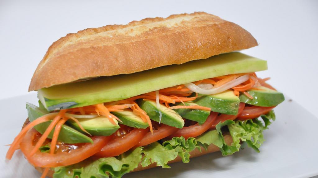 F5. Vegetable Sandwich · All include pickled carrots & Dalkon, cucumber, cilantro, jalapenos and mayo on a fresh baguette