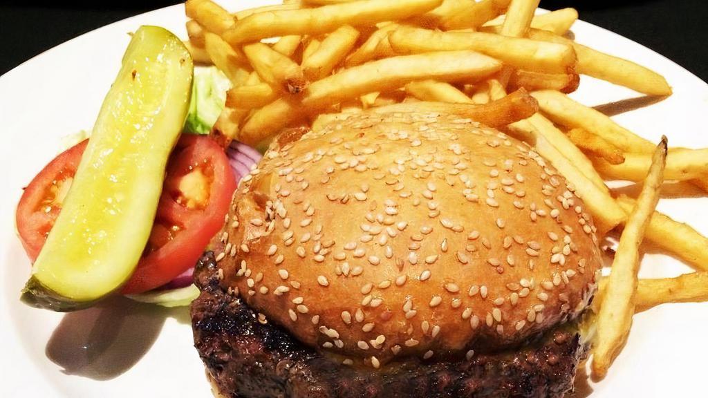 CLASSIC BURGER · Half pound, all-natural beef, served on toasted sesame brioche bun