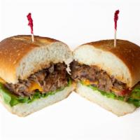 Don’s Original Tri Tip · Our house-made tri-tip and cheddar cheese with BBQ teriyaki sauce, mayo, shredded lettuce, t...