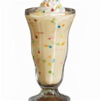 Cake Batter Milk Shake · Made with premium vanilla ice cream blended with cake batter and confetti sprinkles. Topped ...