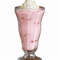 Strawberry Milk Shake · Made with premium strawberry ice cream and strawberry topping. Finished with whipped cream.
