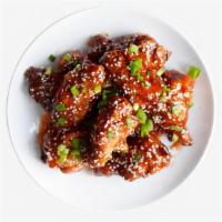 Fried Korean Chicken Wings · (6) bone-in wings tossed in house sweet spicy sauce, tossed with sesame seeds, scallions and...