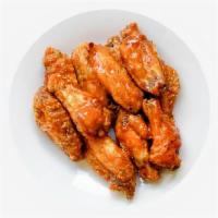 Fried Buffalo Chicken Wings · Six bone-in wings tossed with buffalo sauce.