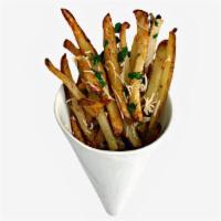 Truffle Parmesan Fries · Fresh cut French fries topped with truffle and Parmesan.