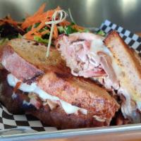 Smoked Pork Loin · Applewood Smoked Pork Loin, Fontina, Caramelized Onion, Spicy Brown Mustard