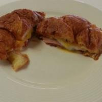 Croissant Sandwich · Choice of meat, egg, and cheese.