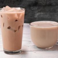 Rose Milk Tea · Black tea with non-dairy creamer and rose syrup.