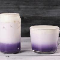 Taro Lavender Latte · A Creamy latte with steamed milk, taro and a hint of lavender topped with our classic sea sa...