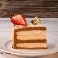 Coffee Brulee | Slice · A classic coffee chiffon cake with a touch of sea salt, and decorated with fine coffee flakes.