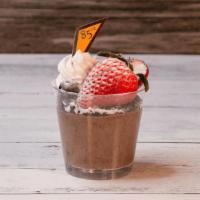 Cookies and Cream Mousse Cup · Cookies and Cream mousse with a thin layer of chocolate cake topped with chocolate cookie cr...