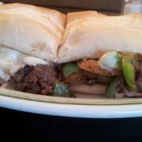 Philly Cheesesteak · Onion, bell pepper, cheese, mayo.