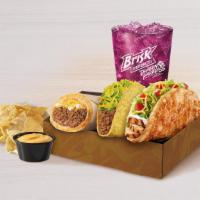 Toasted Cheddar Chalupa Deluxe Box · Includes one Toasted Cheddar Chalupa with grilled, all-white-meat chicken, one Crunchy Taco,...