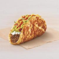Toasted Cheddar Chalupa · A Chalupa shell with 6-month aged cheddar toasted on the outside and with seasoned beef, red...