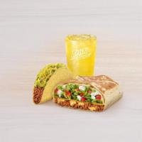 Crunchwrap Supreme® Combo · Served with a large drink and a regular crunchy taco.