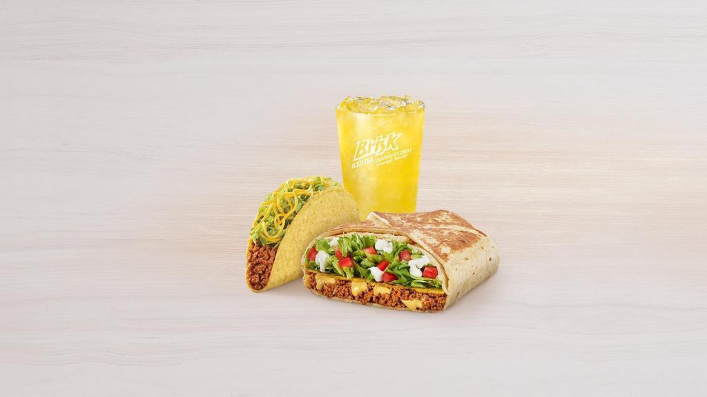 Crunchwrap Supreme® Combo · Served with a large drink and a regular crunchy taco.