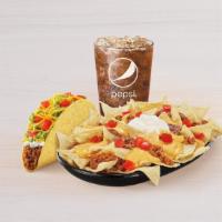 Nachos Bellgrande® Combo · Served with a large drink and a crunchy taco supreme.