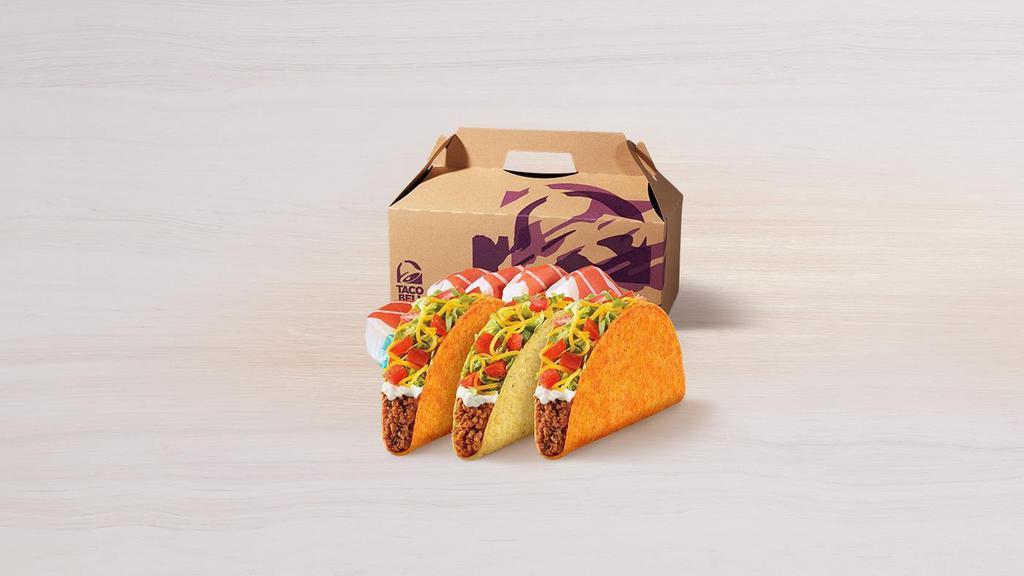 Supreme Variety Taco Party Pack · Your choice of 12 of the following tacos: Crunchy or Soft Taco Supremes®, or Nacho Cheese Doritos® Locos Tacos Supremes®